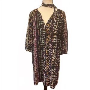 Presley Skye 100% Silk Multi Color Button Front Dress Size S